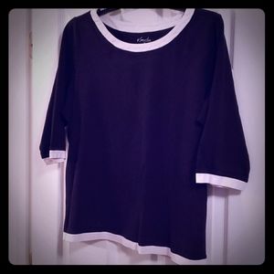 Black knit blouse